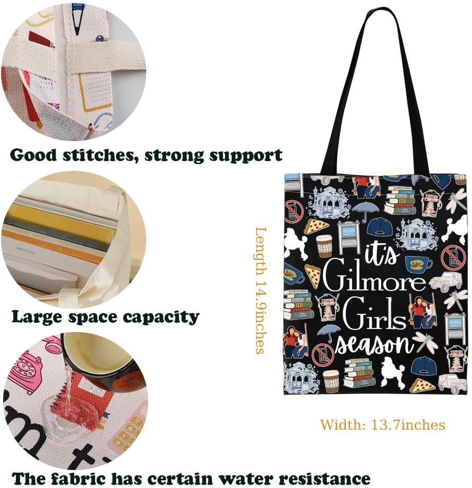 Detalle de BAUNA Gilmore Girls Tote/Makeup Bag – Luke’s Coffee Inspired Gift for Fans