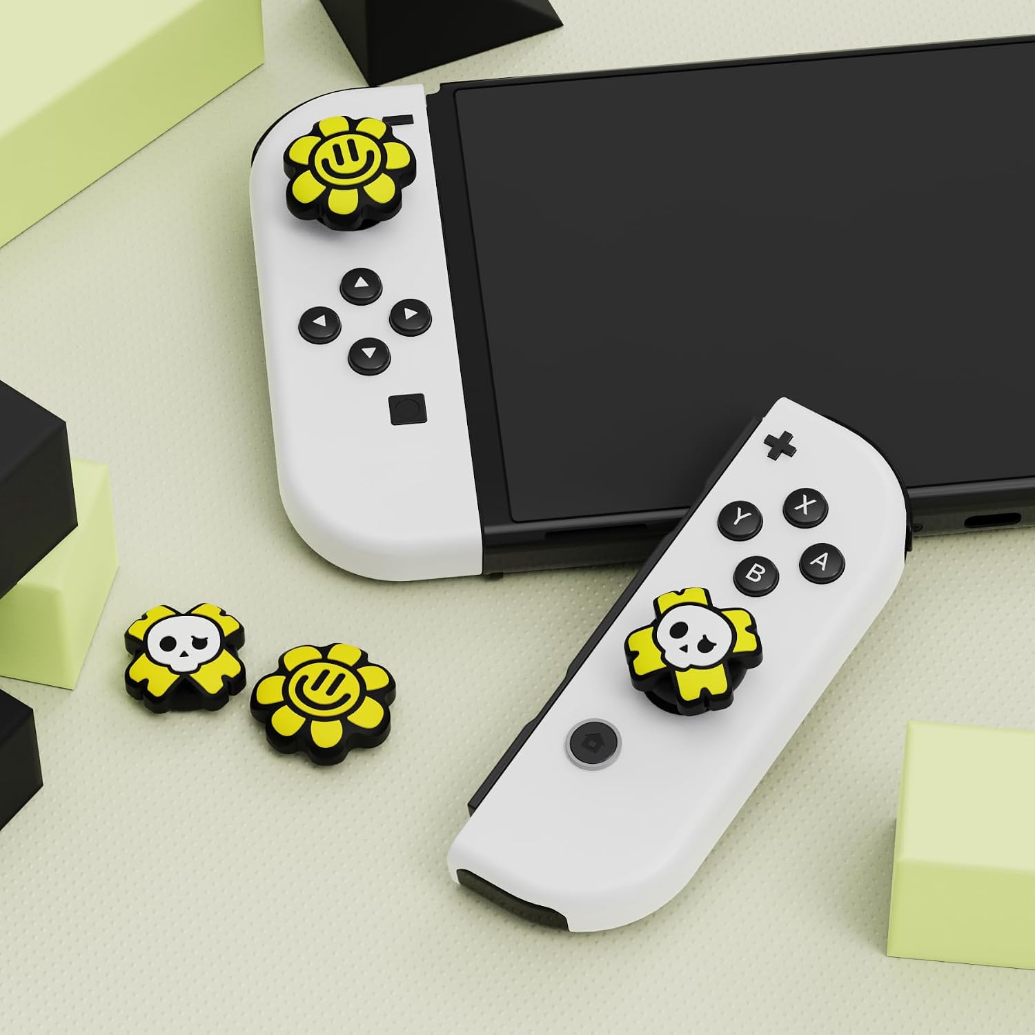 Detalle 2 de PlayVital Joystick Caps Happy & Gloomy for Switch