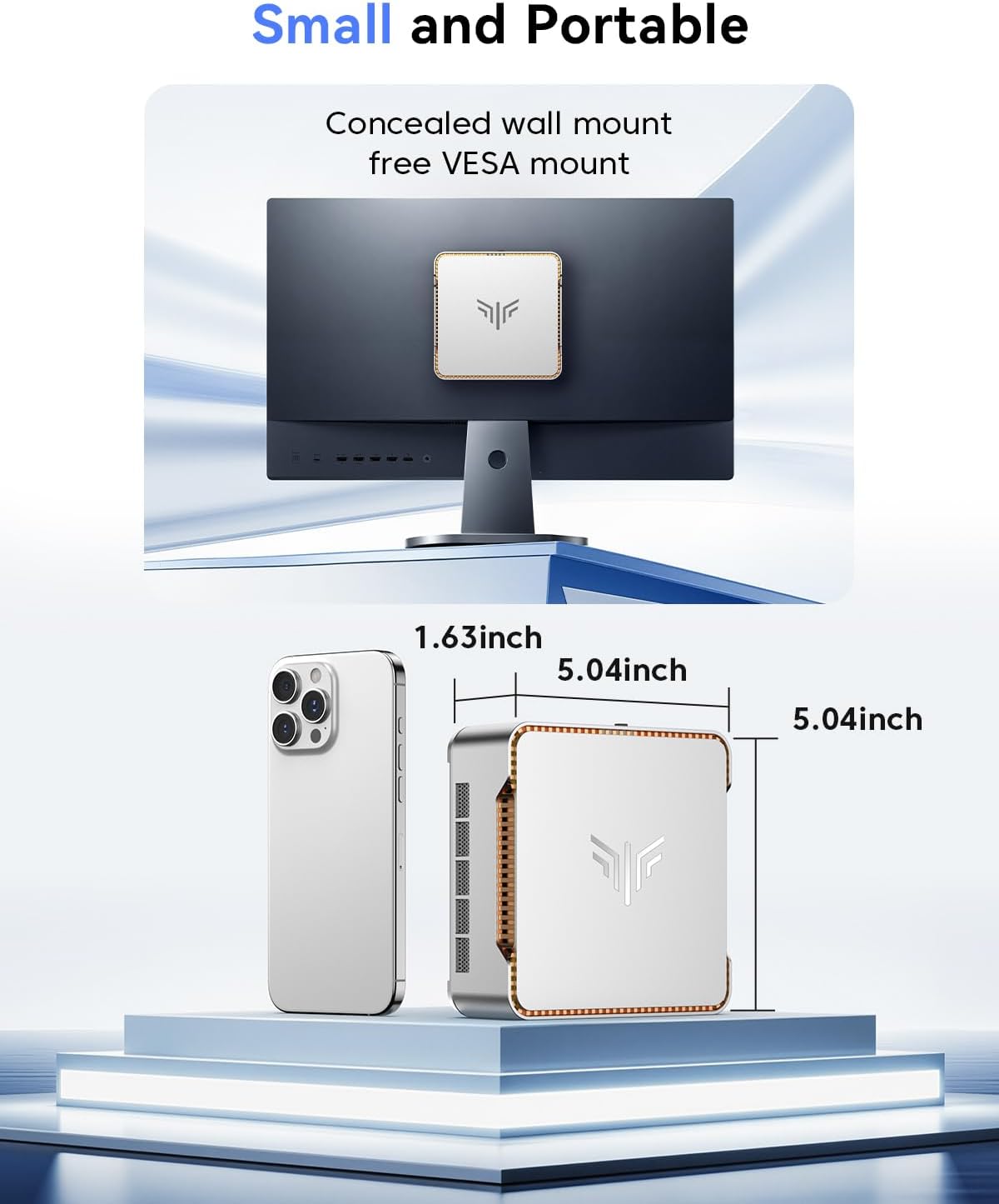Thumbnail 6 de KAMRUI Pinova P2 Mini PC with Ryzen R2544 (4C/8T) – 8GB RAM, 256GB SSD, 4K Triple Display