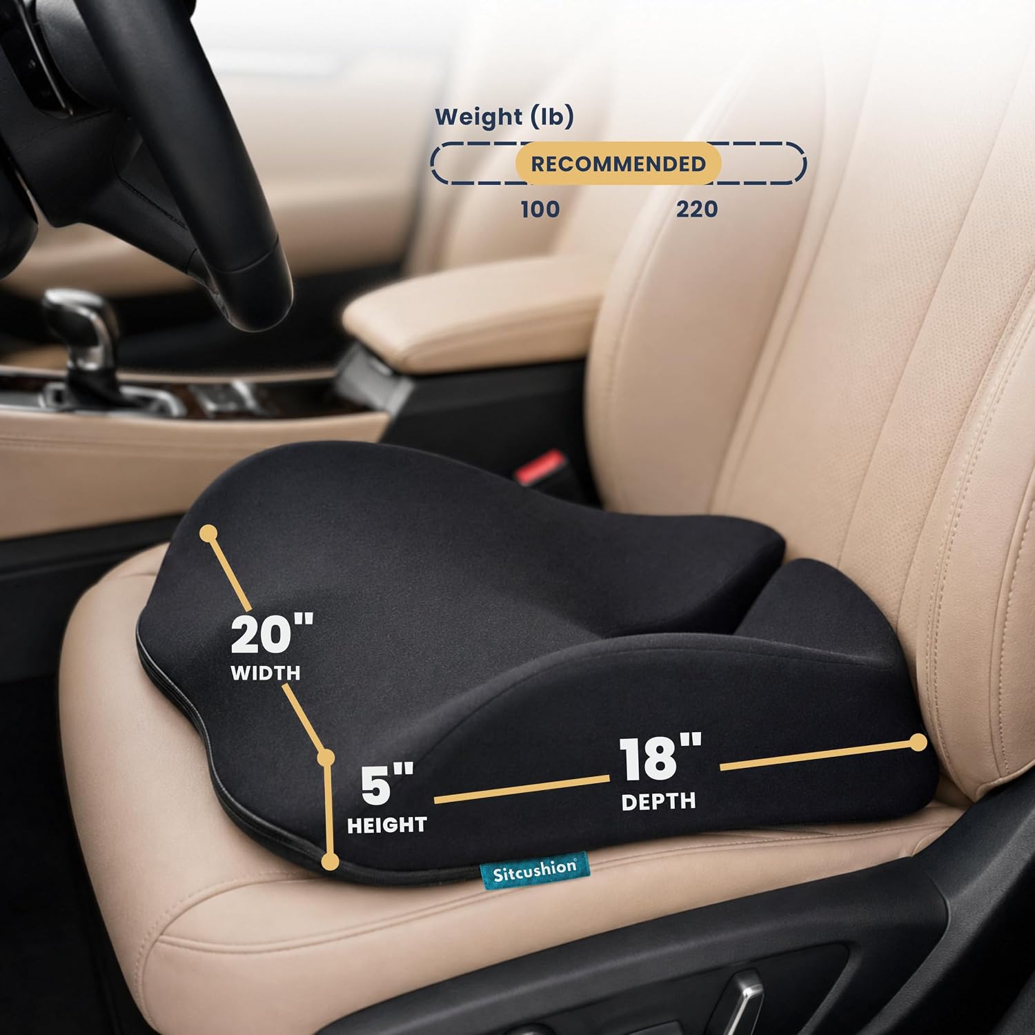 Thumbnail 1 de SitCushion Car Seat Cushion Extra Large