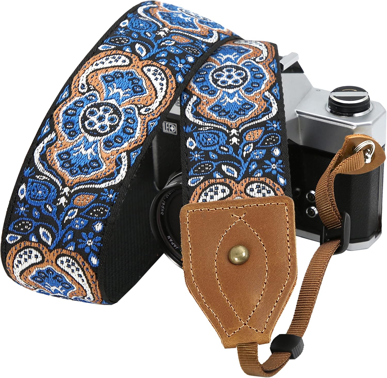 Detalle de Padwa Lifestyle 2" Wide Classic Crazy Horse Art Cowhide Head Camera Strap
