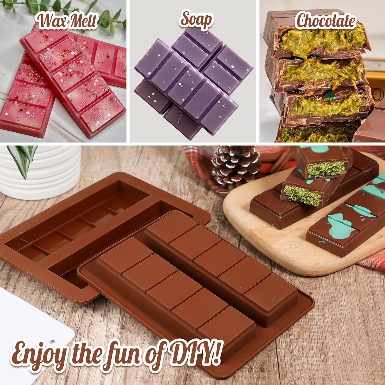 Thumbnail 6 de Kamehame Deep Small Chocolate Bar Moulds 🍫