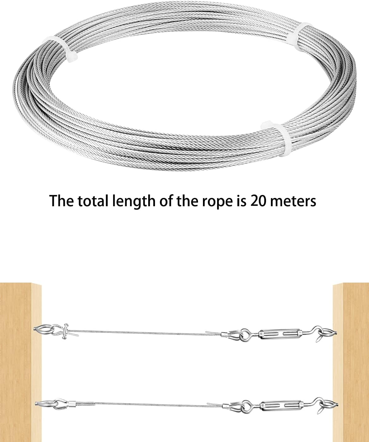 Detalle de Stainless steel cable kit 50m for hanging