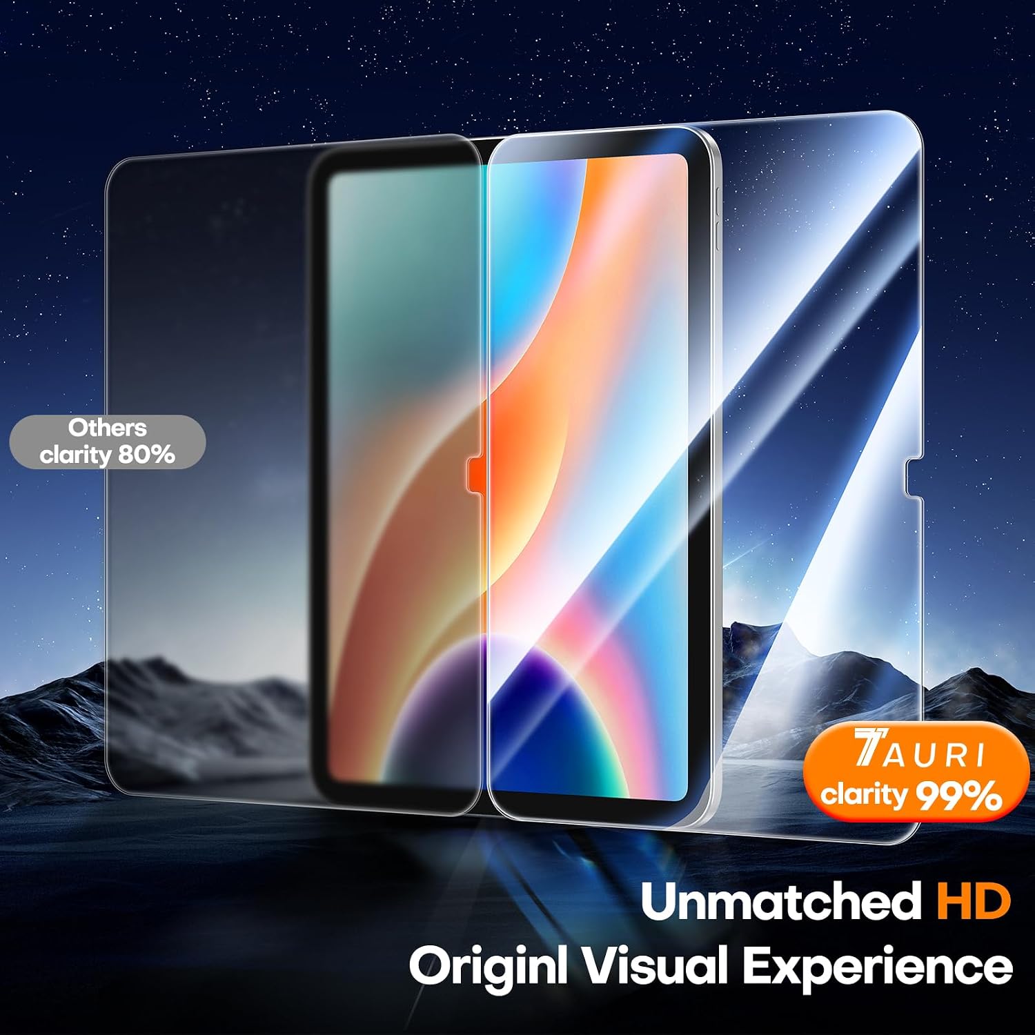 Detalle de TAURI 2 Pack for iPad (A16) 11th/10th Screen Protector – 9H Tempered Glass, Auto Dust-Removal, Full Coverage