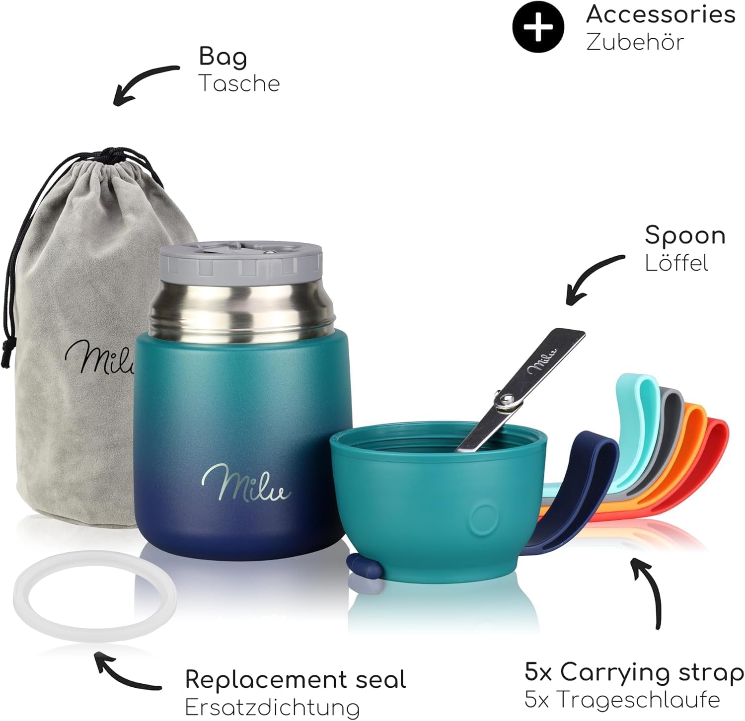 Thumbnail 4 de Milu Thermo Food Flask 450ml insulated jar