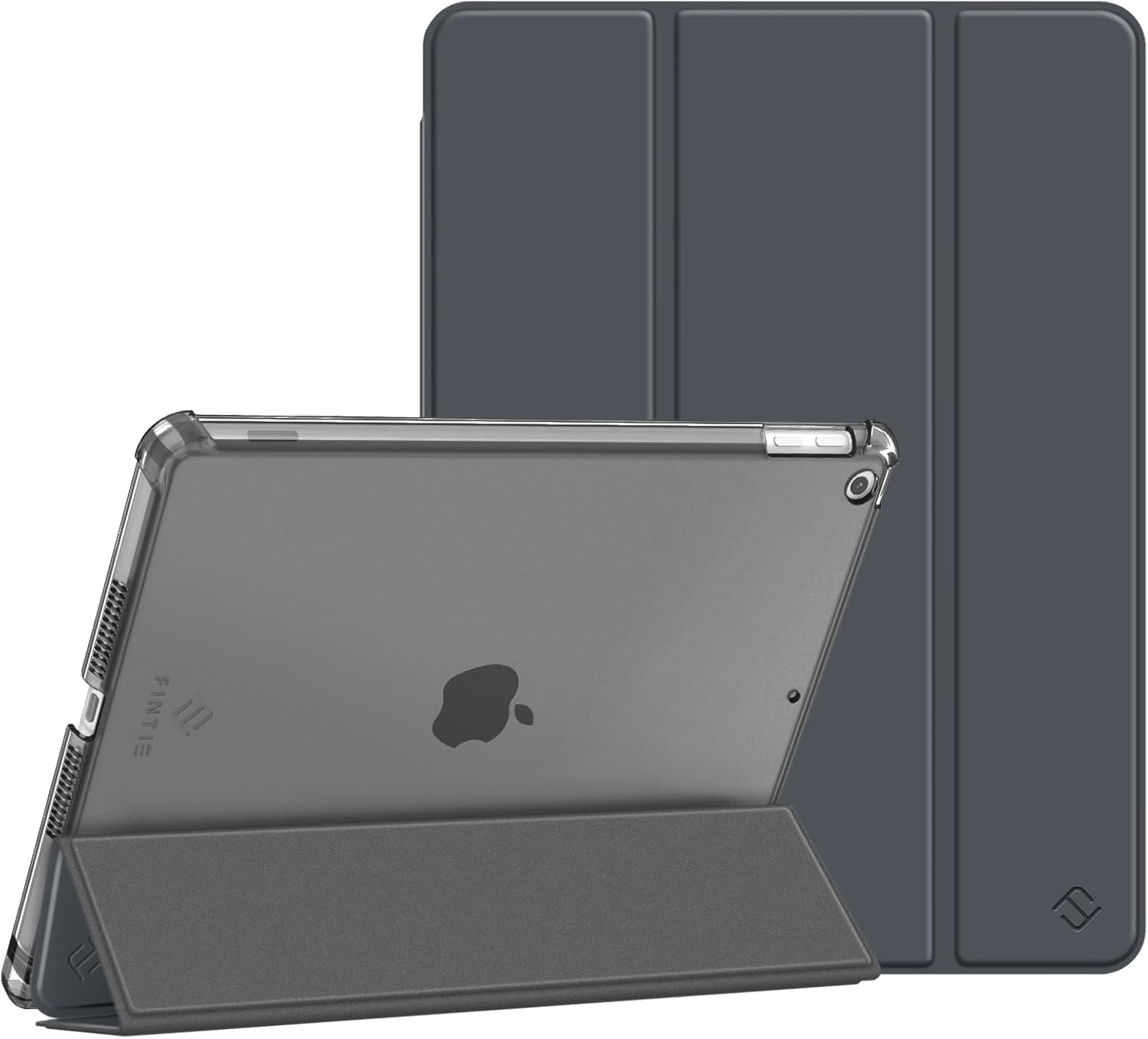Detalle de Fintie Hülle für iPad 9. Generation / 8. Generation / 7. Generation (10,2 Zoll) – transparent Rückseite, Stifthalter, Schlaf/Wach-Funktion, Himmelgrau