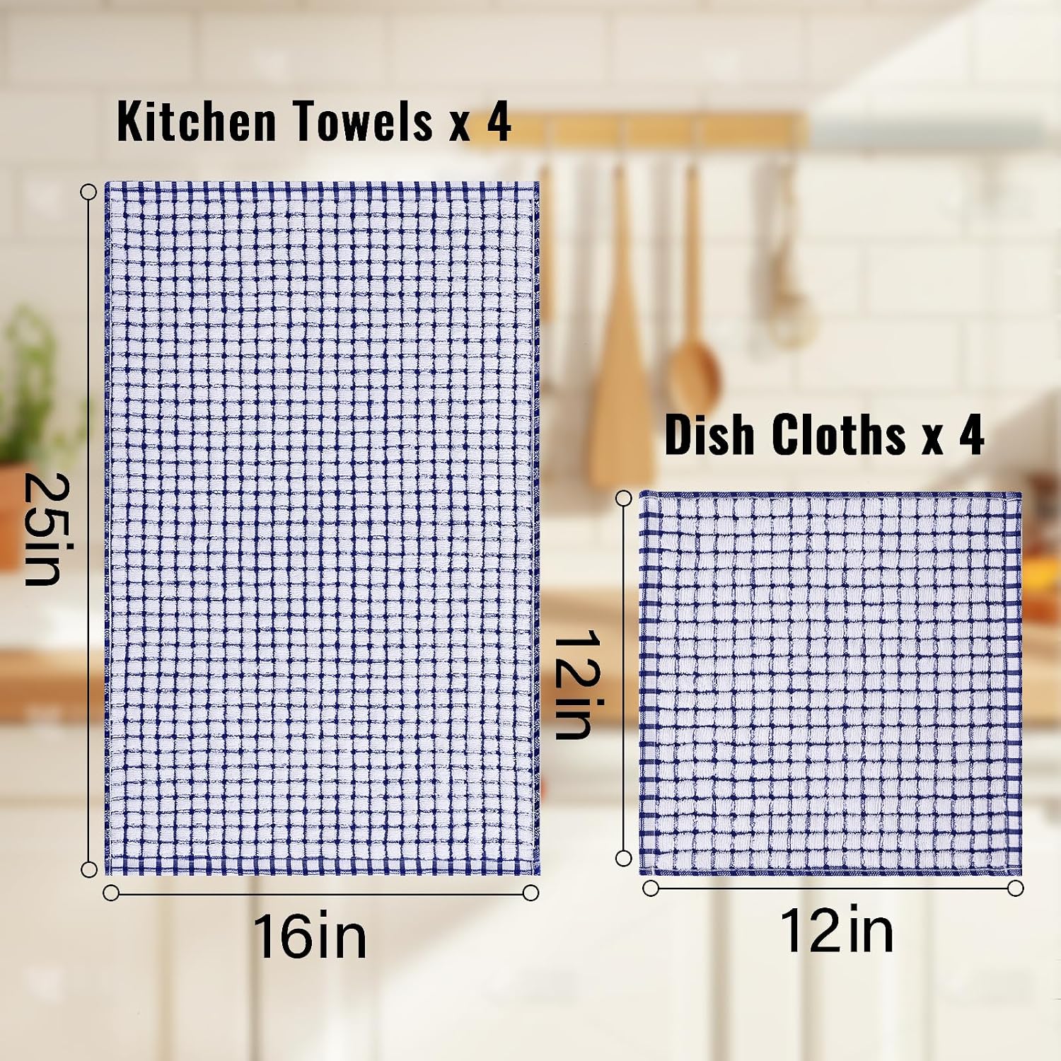 Thumbnail 2 de Homaxy Kitchen Towels Set 8pc