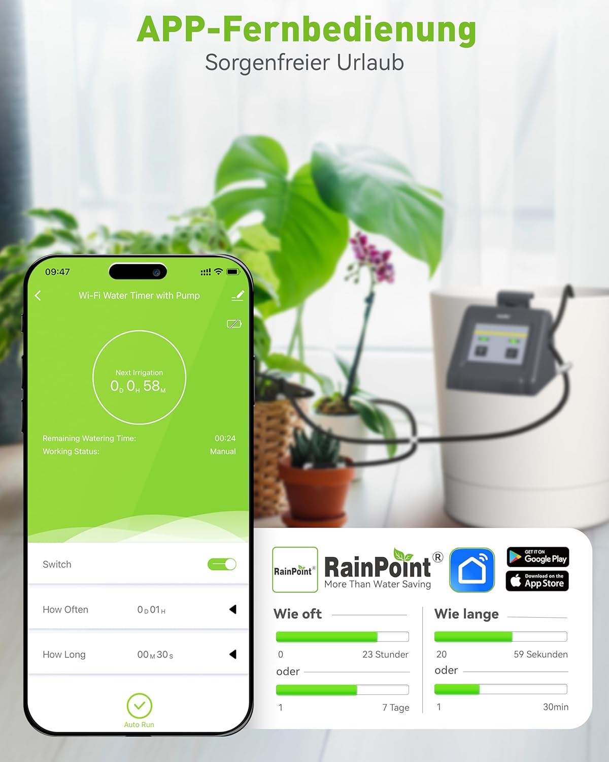 Thumbnail 2 de RAINPOINT WiFi Sistema di irrigazione automatica: kit goccia per balcone e piante in vaso