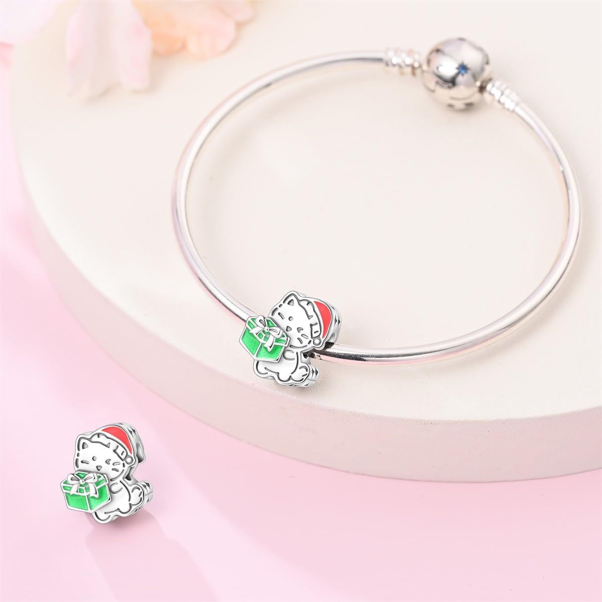 Detalle de TINSLO Charm Anhänger aus 925 Sterling Silber – kompatibel mit Pandora/Europäischen Armbändern