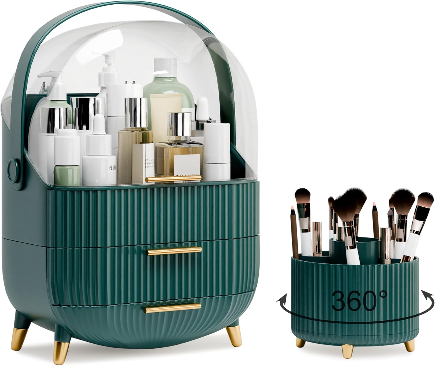 Thumbnail 6 de lurcns Makeup Organizer with Lid and Drawers