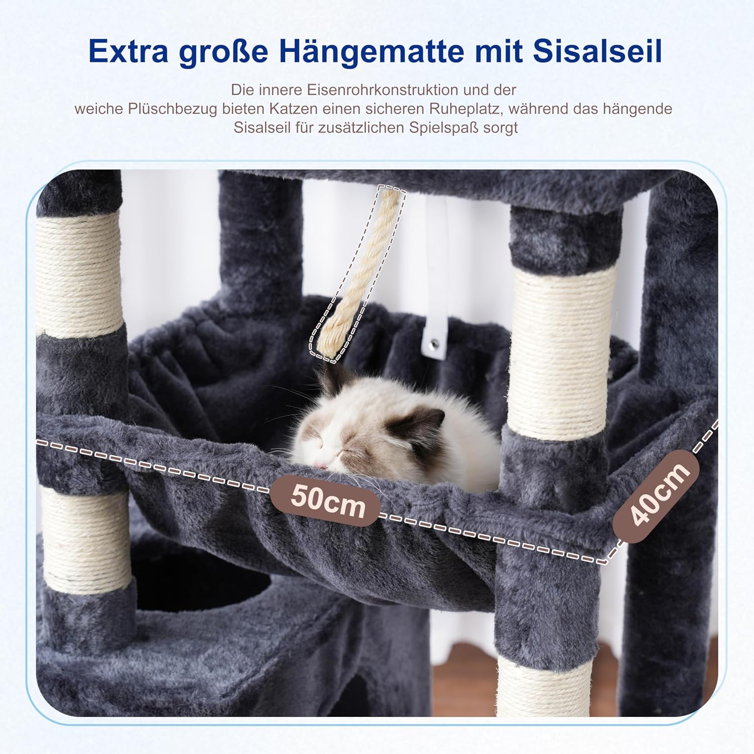 Thumbnail 1 de Gitelsnour Katzenkratzbaum groß 160 cm Rauchgrau