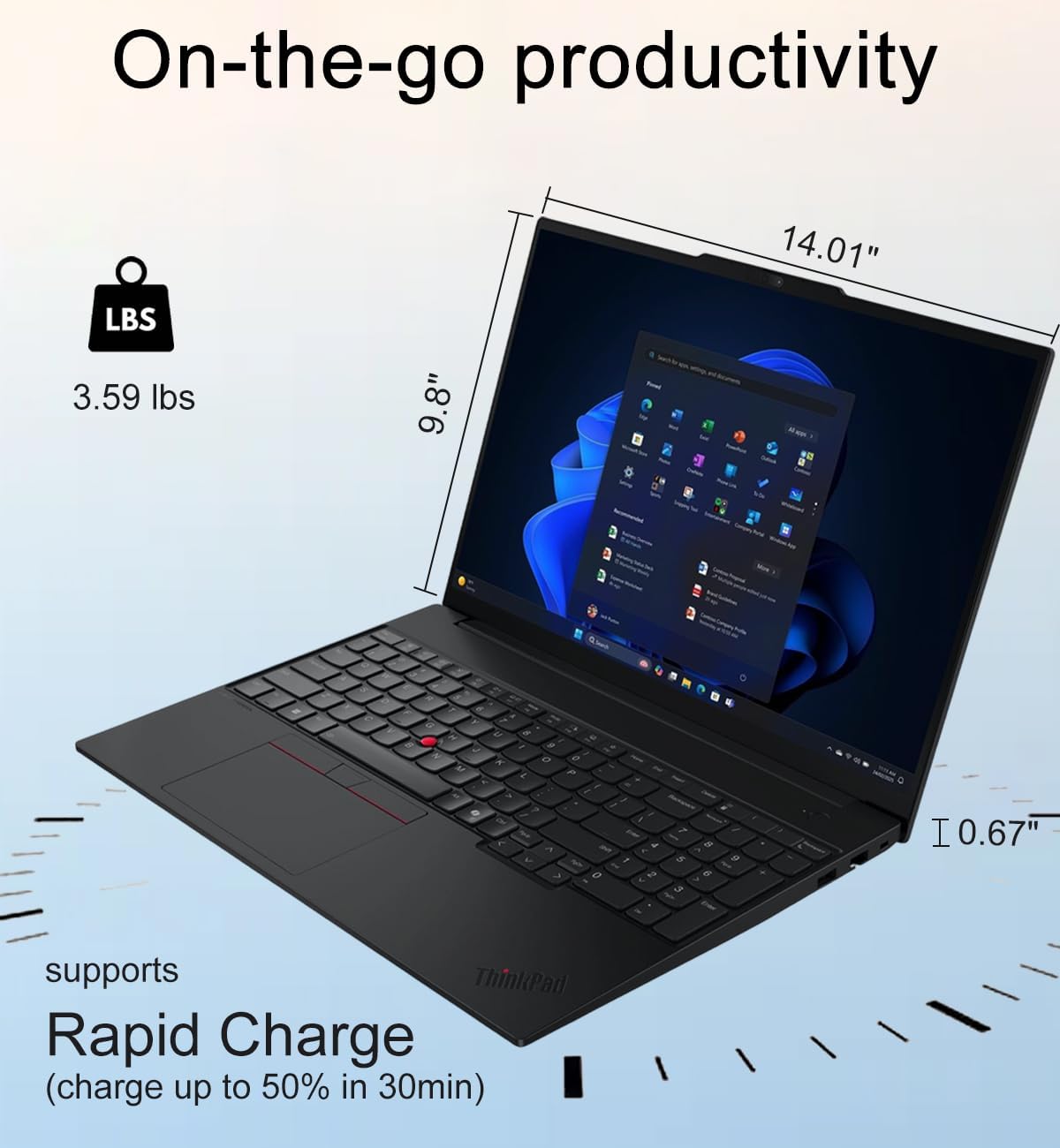 Detalle de Lenovo ThinkPad E16 Gen 3 business laptop