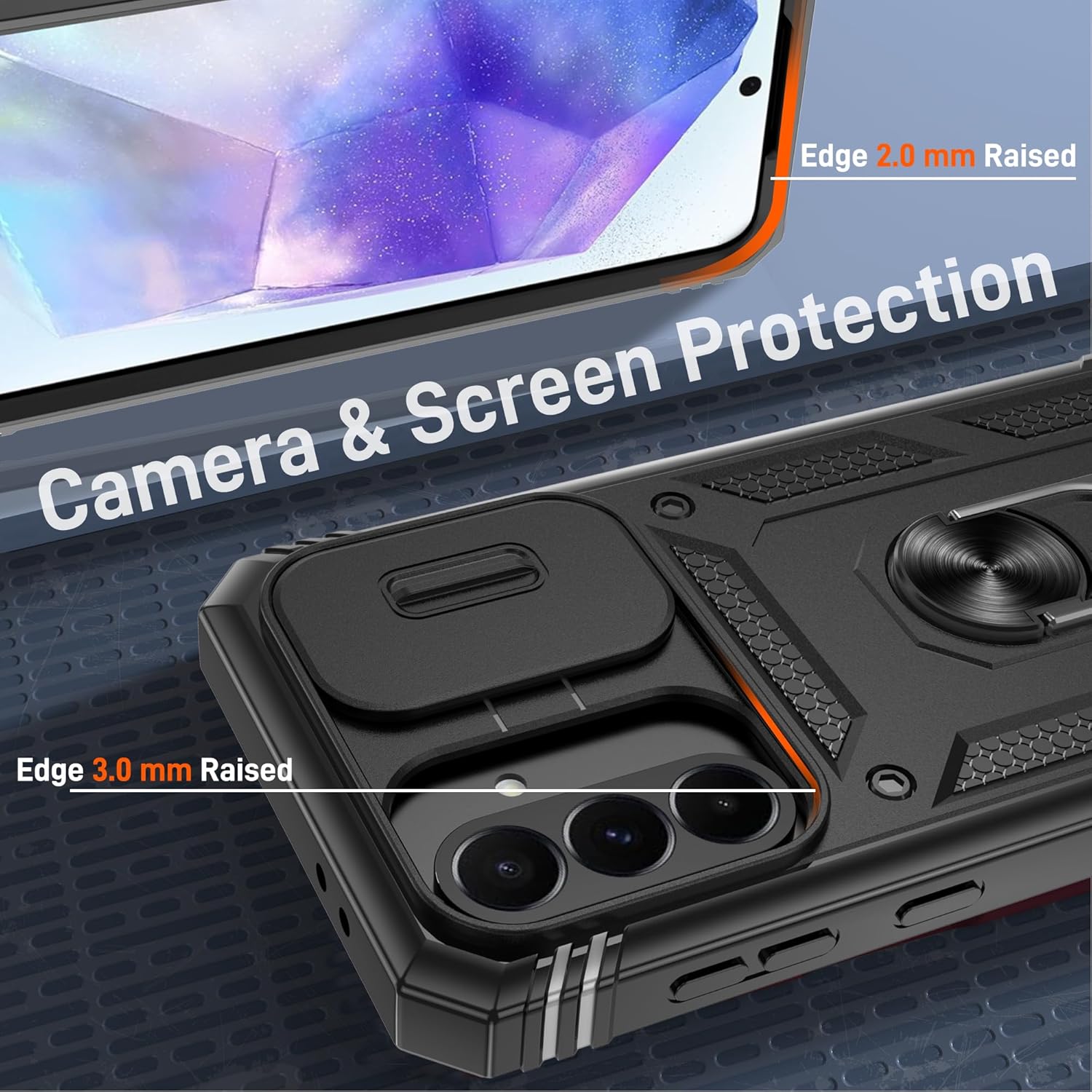 Thumbnail 6 de Pilaru 3 in 1 Case with Front Frame for Samsung A56 5G – 360° Kickstand, Screen Protectors & Camera Cover