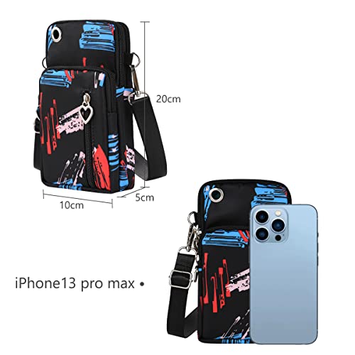 Detalle de Aucuu, sacoche pour téléphone en tissu Oxford, bandoulière réglable et 4 compartiments