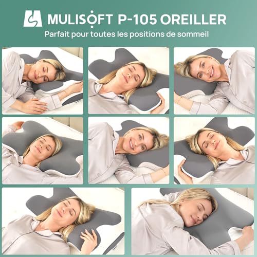 Detalle de MULISOFT Oreiller Ergonomique Cervical P-105 – mémoire de forme, 10/12 cm