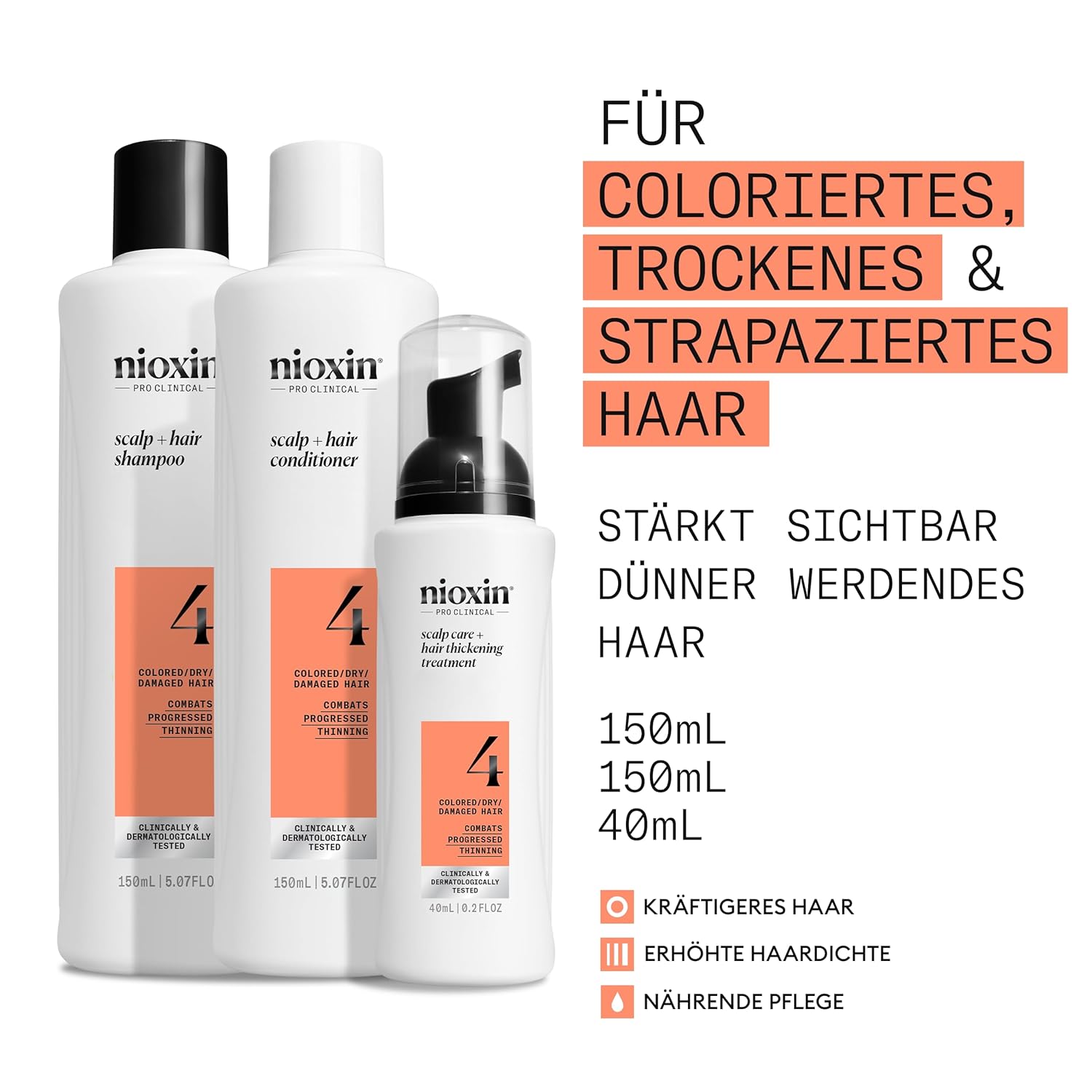 Thumbnail 1 de Nioxin Scalp + Hair System 4: Haarpflege-Set für strapaziertes, sichtbar dünner werdendes Haar mit Biotin, Koffein & Niacinamid