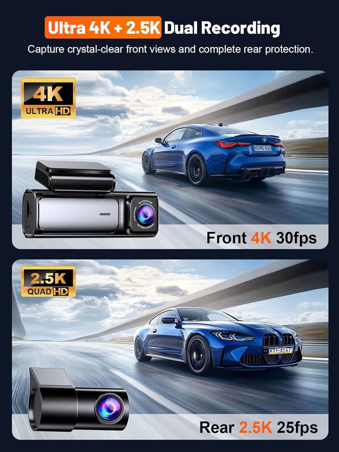 Thumbnail 1 de Affver 4K Dash Cam Front & Rear