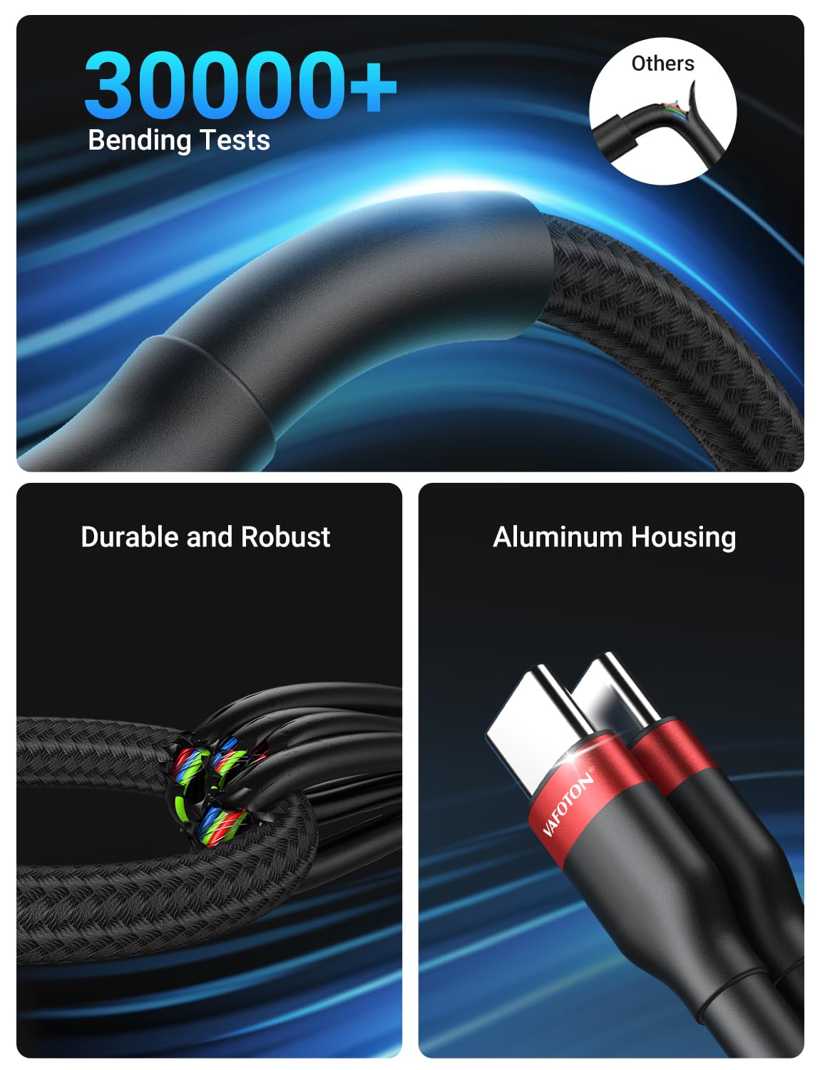 Thumbnail 6 de PD 60W Short USB C Cable 6in pack