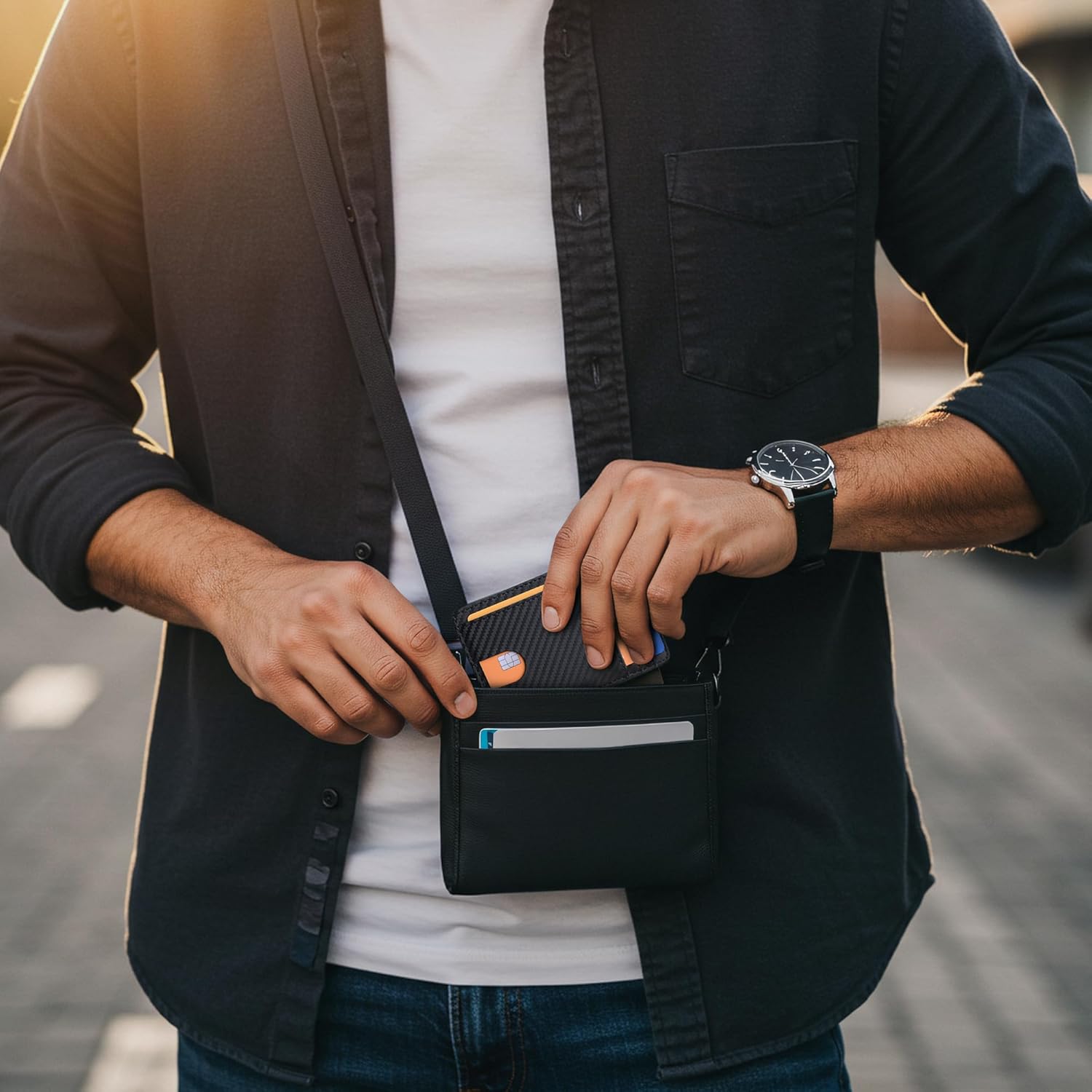 Thumbnail 6 de Buffway Slim RFID Leather Wallet 8‑Slot