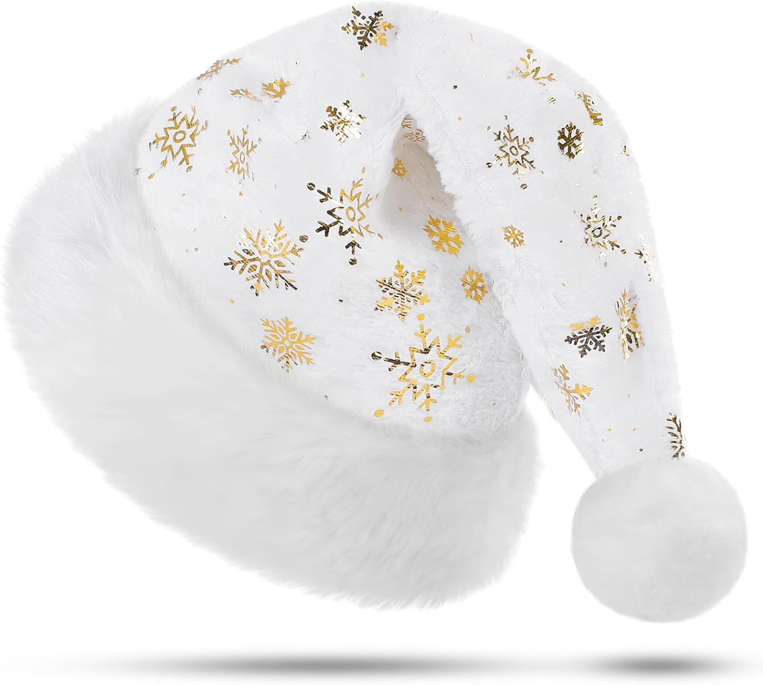 Detalle de KONVINIT Deluxe Plush Santa Hat with Faux Fur Pompom