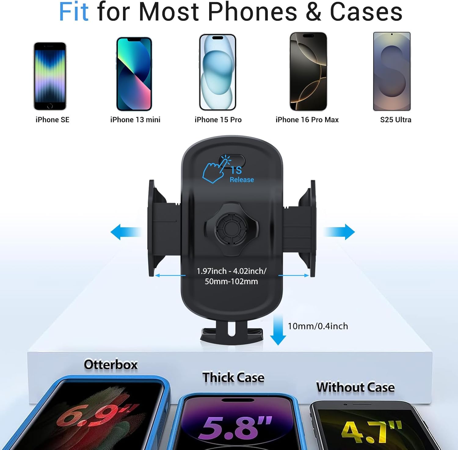 Detalle 2 de VIIMAKE Car Phone Mount: Universal CD Slot Holder for 4–6.8 inch Smartphones