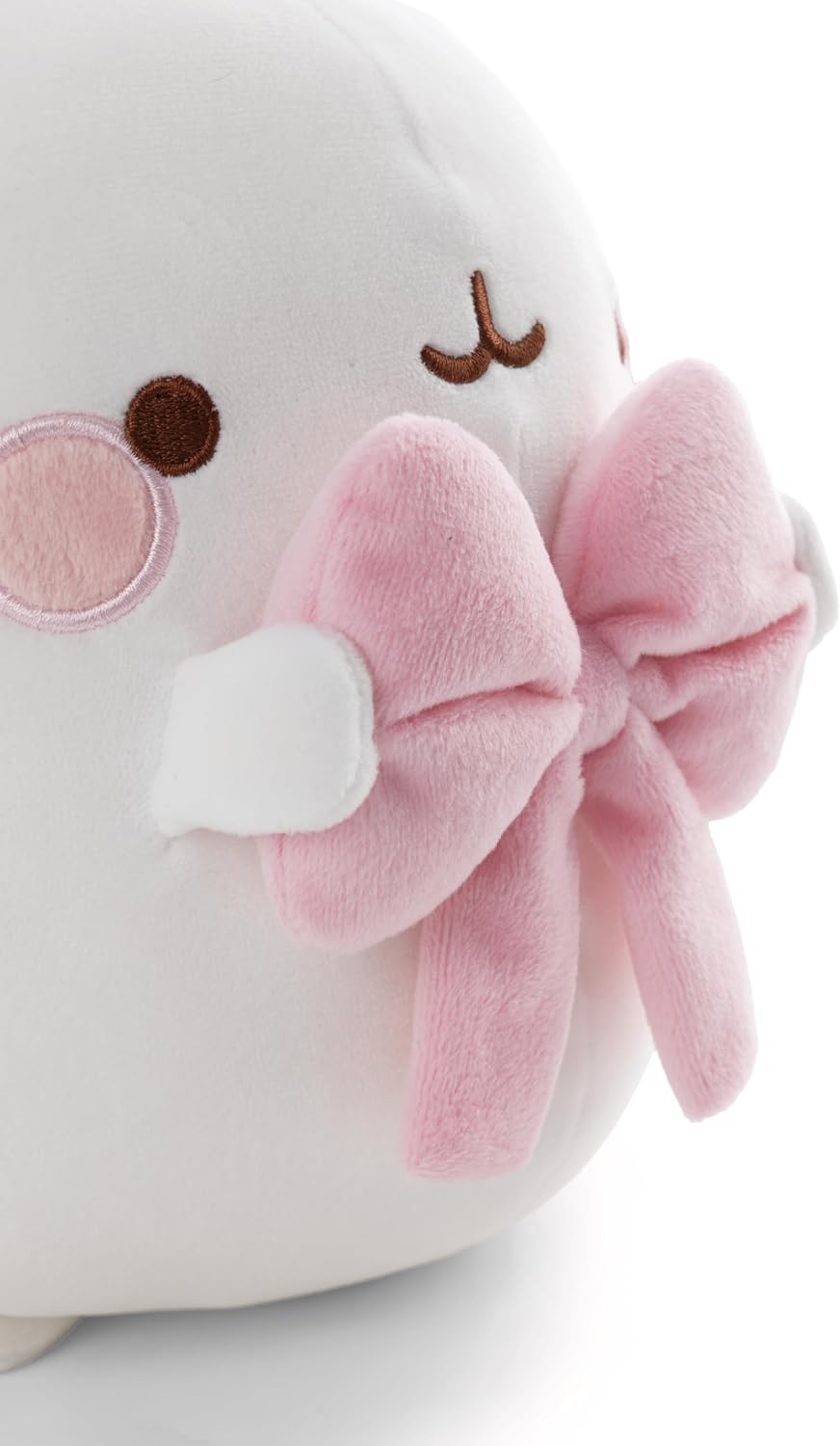 Detalle de NICI Molang 62786 – biała przytulanka 48 cm z kokardką