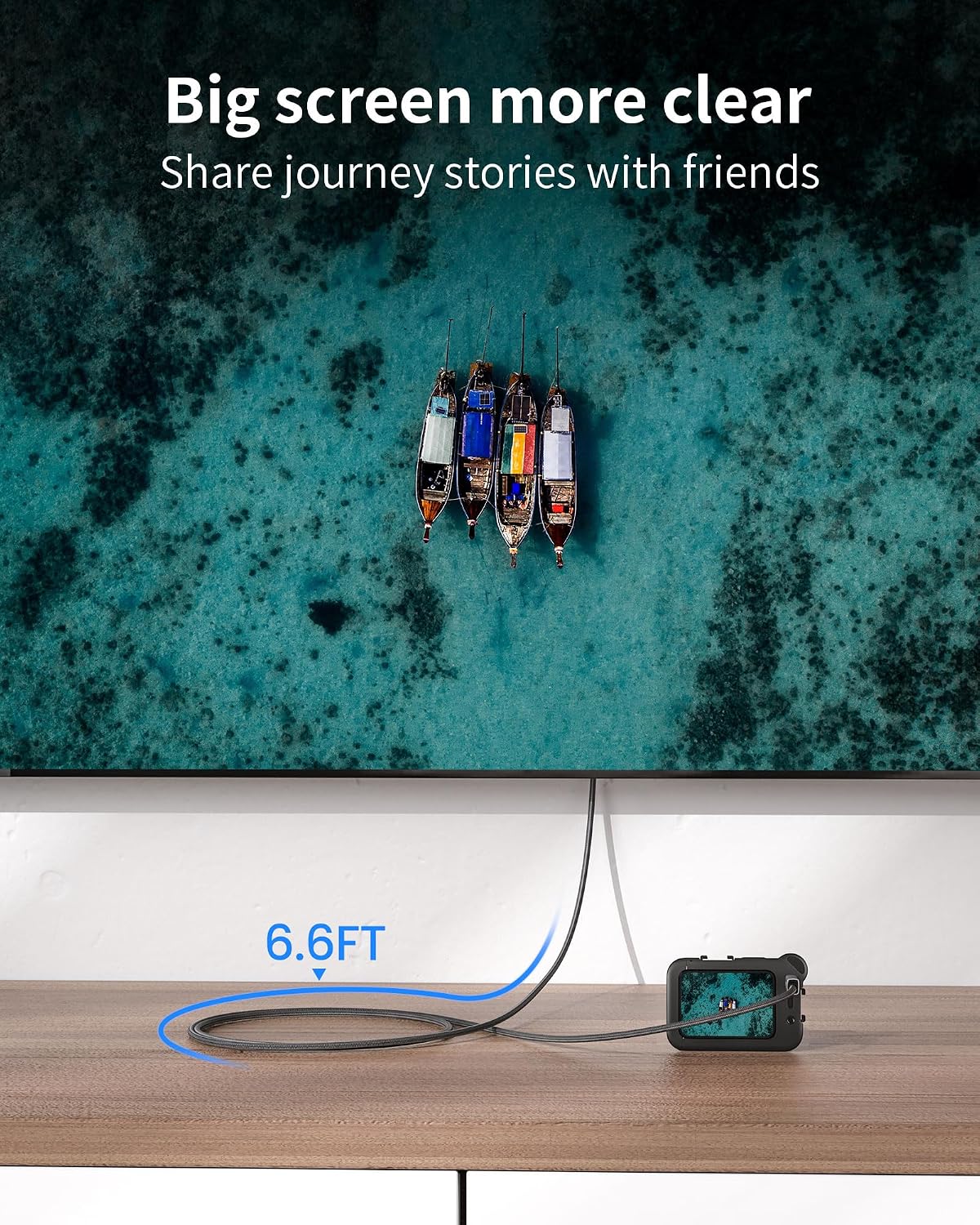 Detalle 1 de Silkland Micro-HDMI-naar-HDMI-kabel 2 m, 4K@60Hz en gevlochten