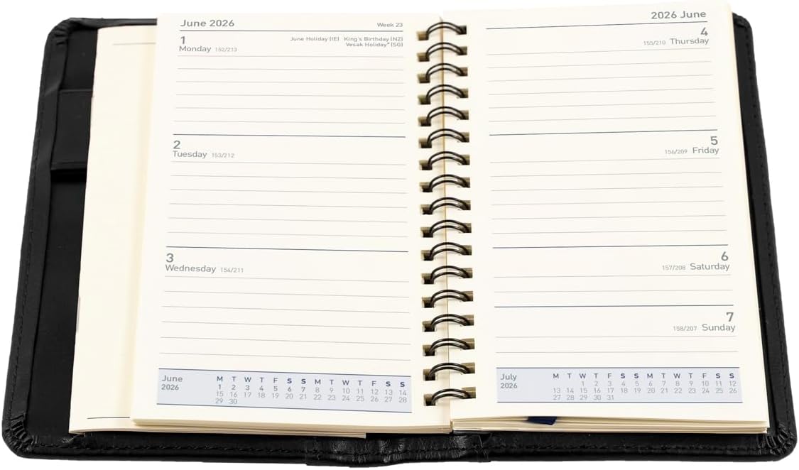 Thumbnail 3 de Collins Elite Pocket 2026 12 Month Week-to-View Planner (Black, 153 x 85mm)