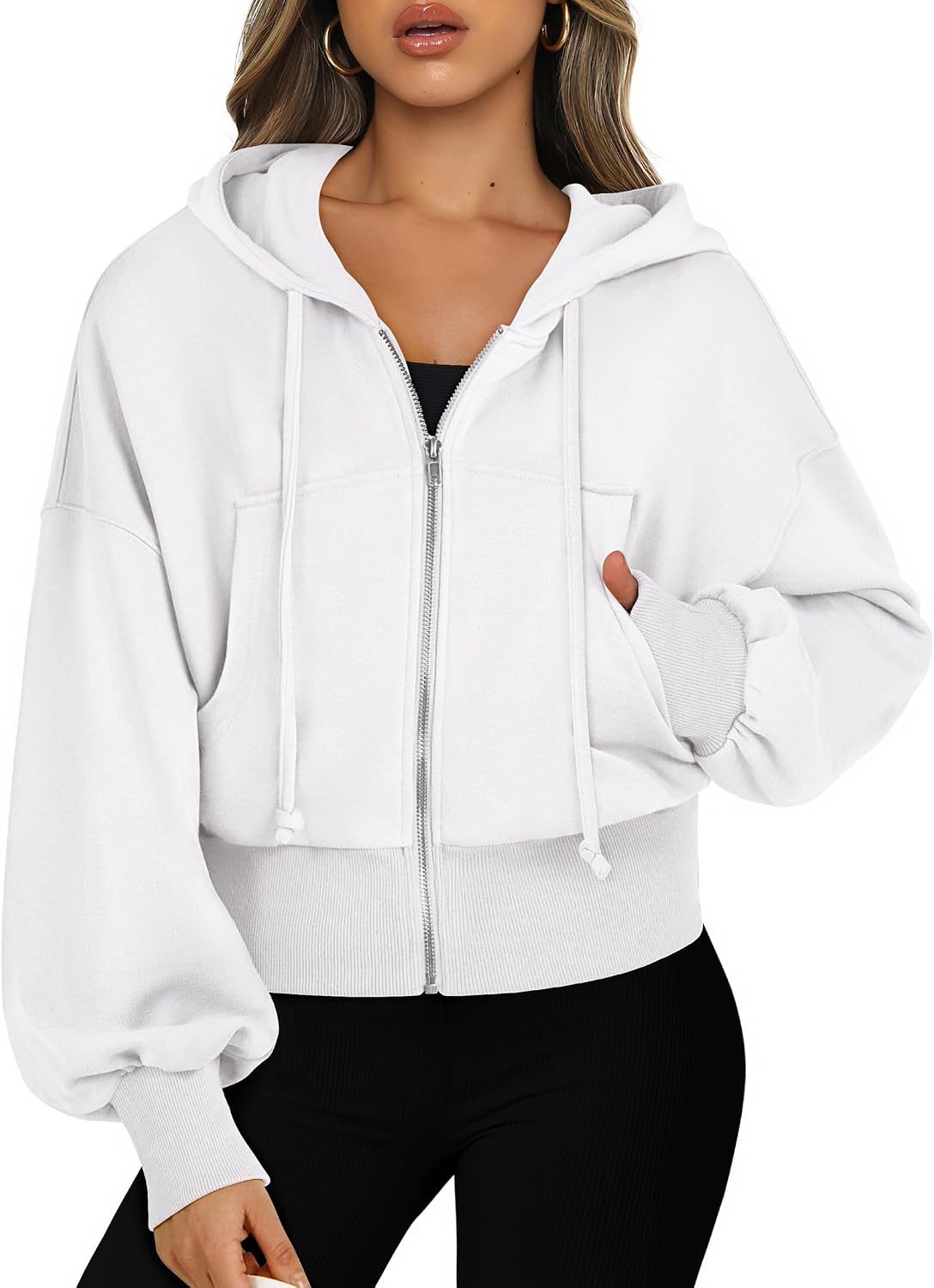 Detalle de ANRABESS Cropped Hoodie 2026