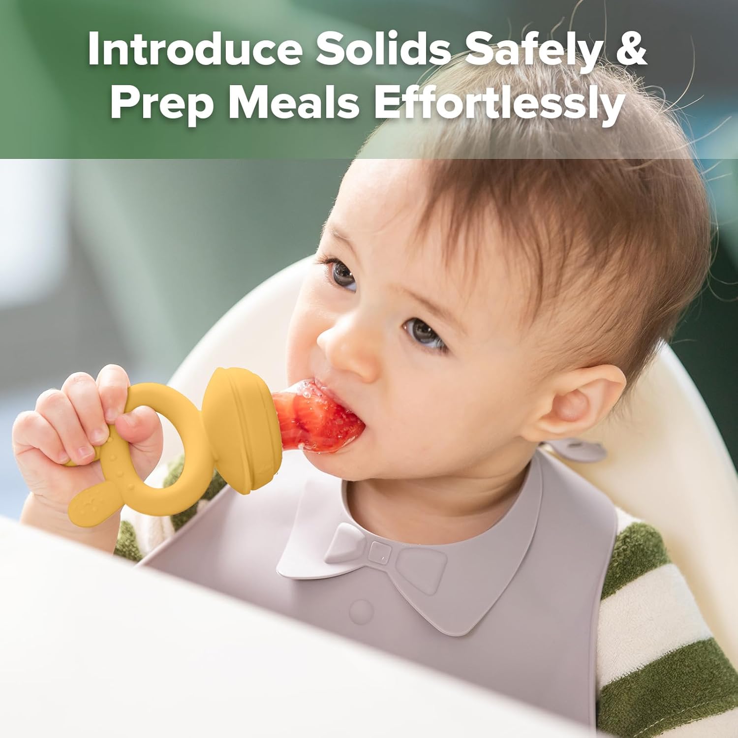 Thumbnail 1 de Haakaa Baby Fruit Food Feeder & Freezer Nibble Tray Combo (Mustard)