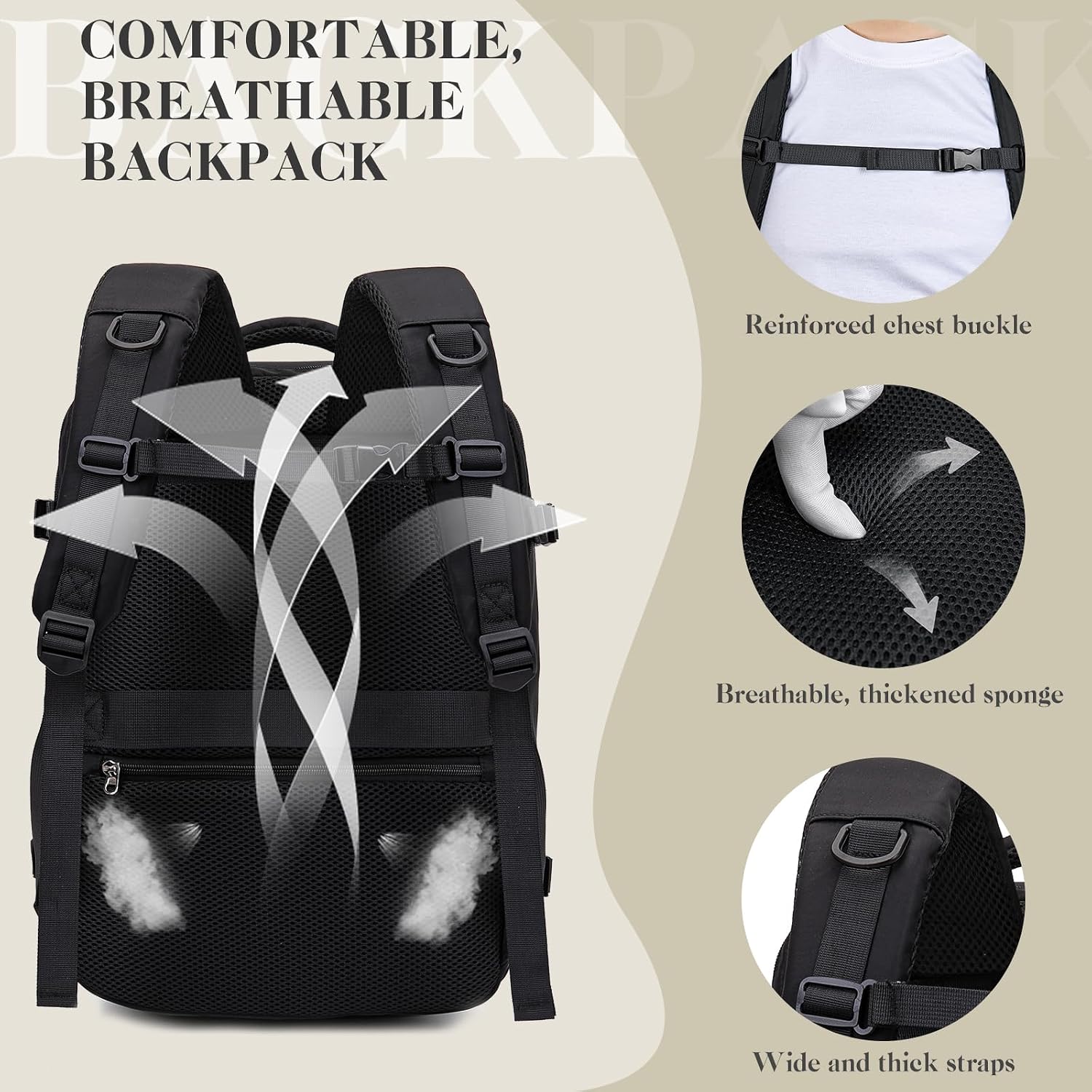 Thumbnail 5 de Hayayu for Easyjet Cabin Bag 45x36x20 carry-on backpack