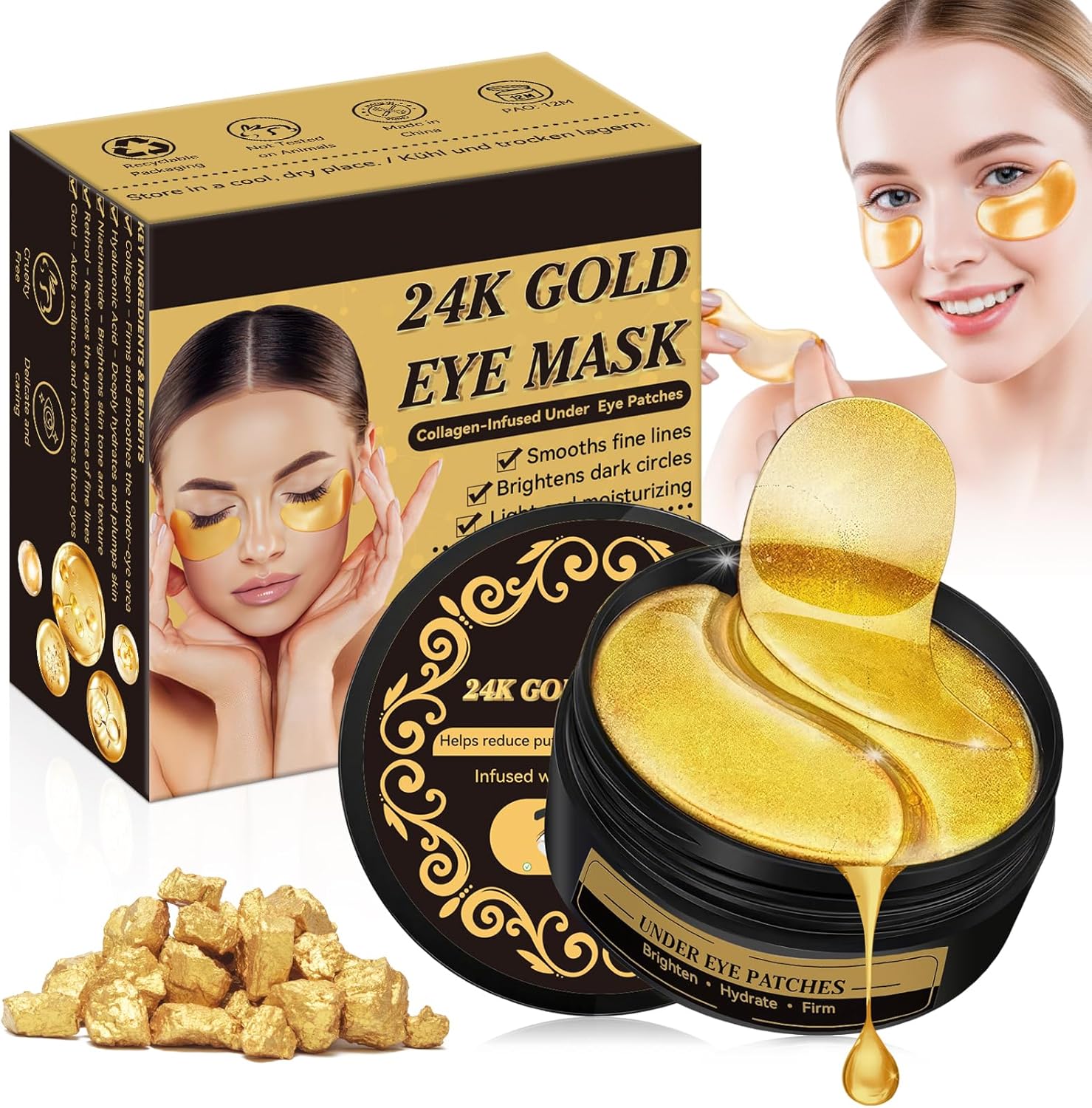 Detalle de Patch Occhi 24K Gold 60 pezzi