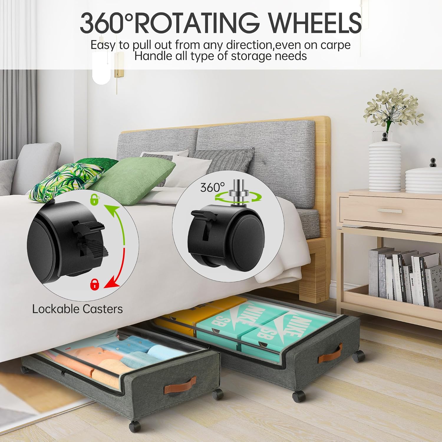 Detalle 2 de Yecaye Under-Bed Storage Organizer 30.71 x 16.93 x 6.69 in