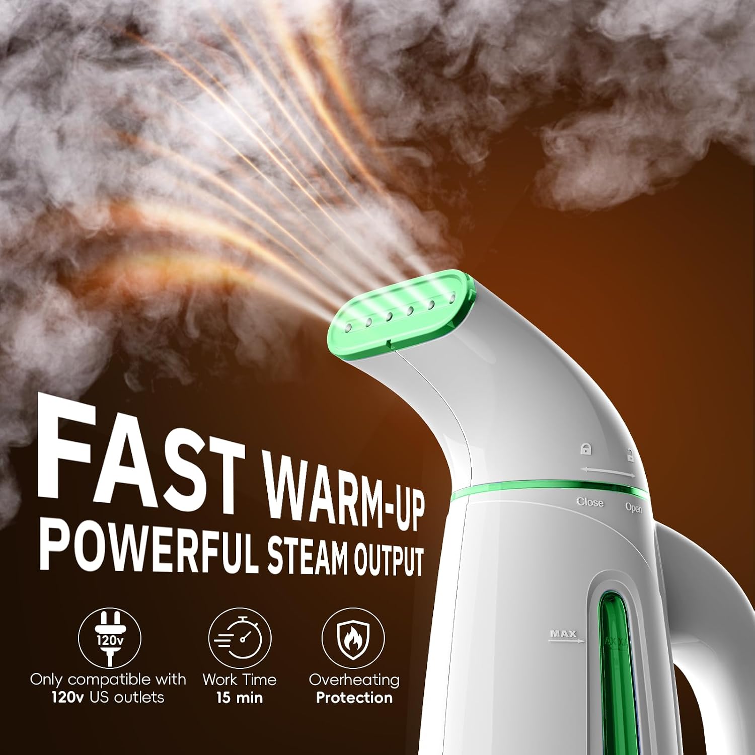 Thumbnail 1 de OGHom HL6 Handheld Clothes Steamer, 240 mL, 700W, Soft Green