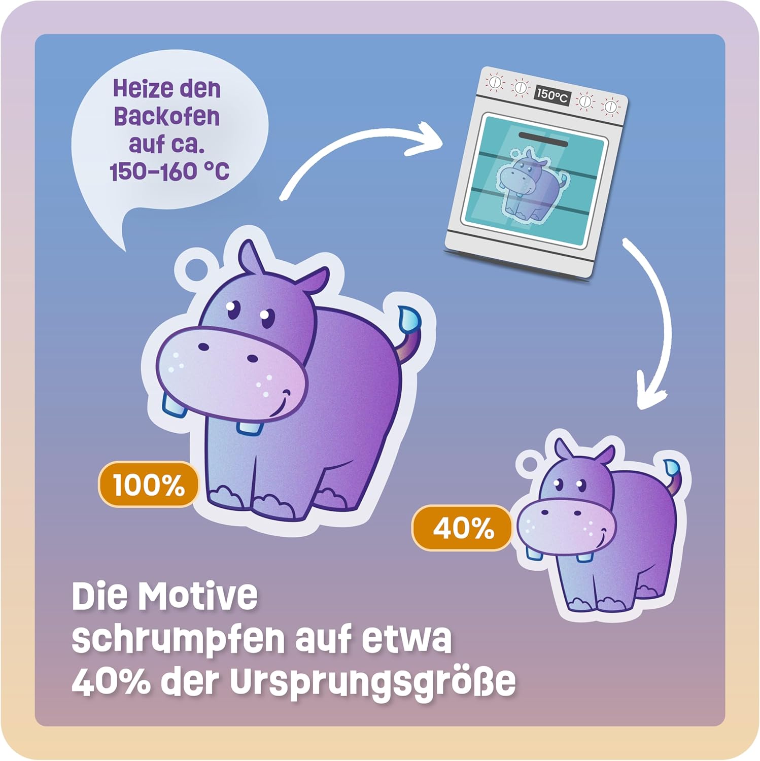 Thumbnail 4 de Smowo® Schrumpffolien-Set mit Schlüsselanhänger – 10 Stück schrumpfende Folie im A4-Format (matt transparent)