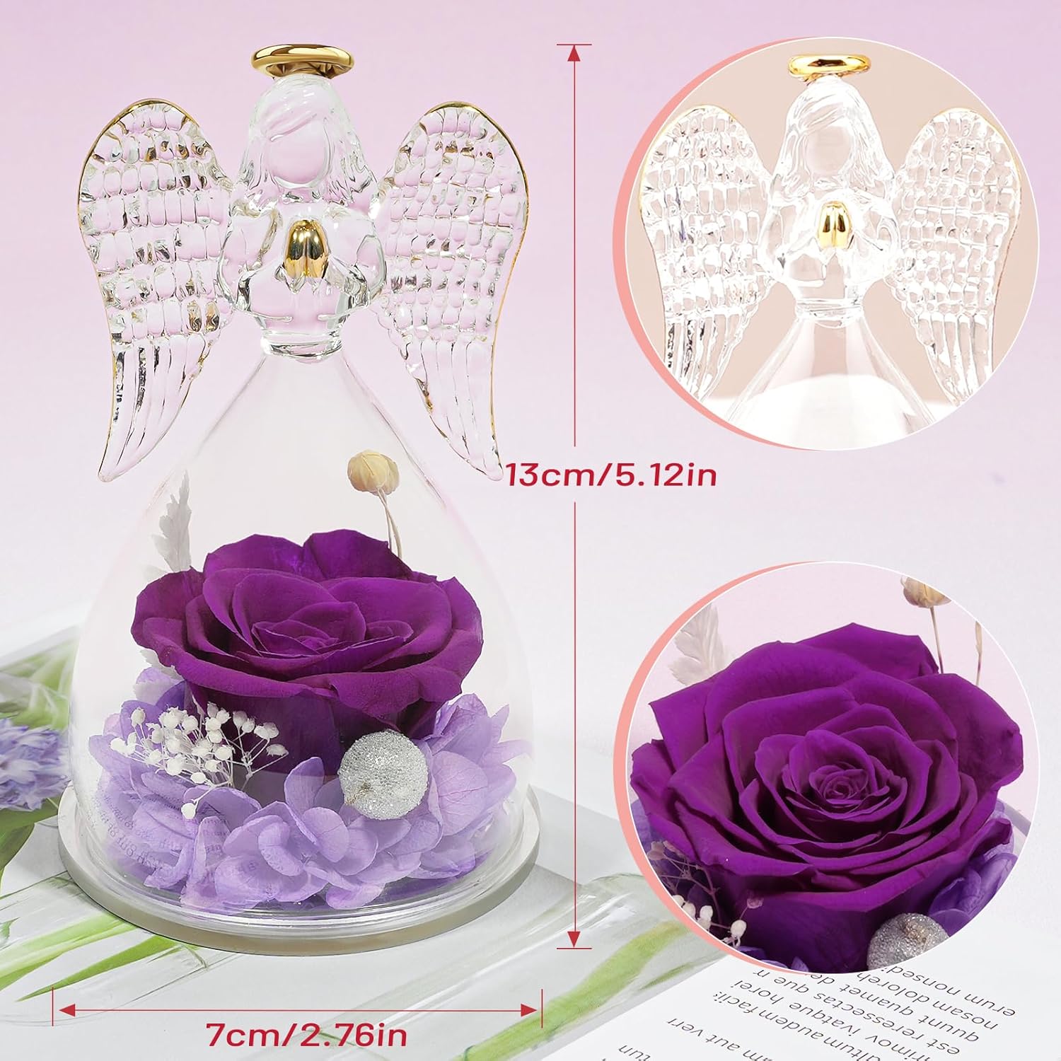 Thumbnail 1 de Miofula Ewige Rose mit Schutzengel – Geschenk für Mama, Oma und Frauen (Muttertag & Jahrestag)