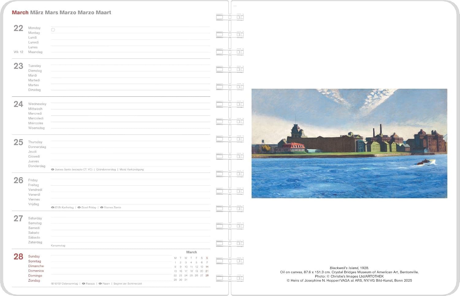 Thumbnail 1 de Edward Hopper Diary 2027 – kalendarz książkowy 17 × 22 cm, planer tygodniowy
