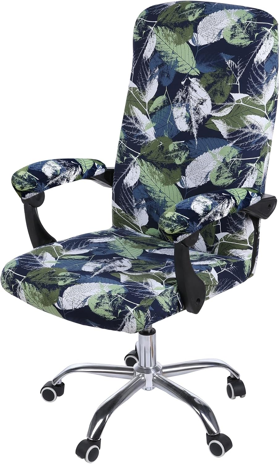 Detalle de Smiry Office Chair Cover with Armrest Covers, Deep Green Stretch Spandex