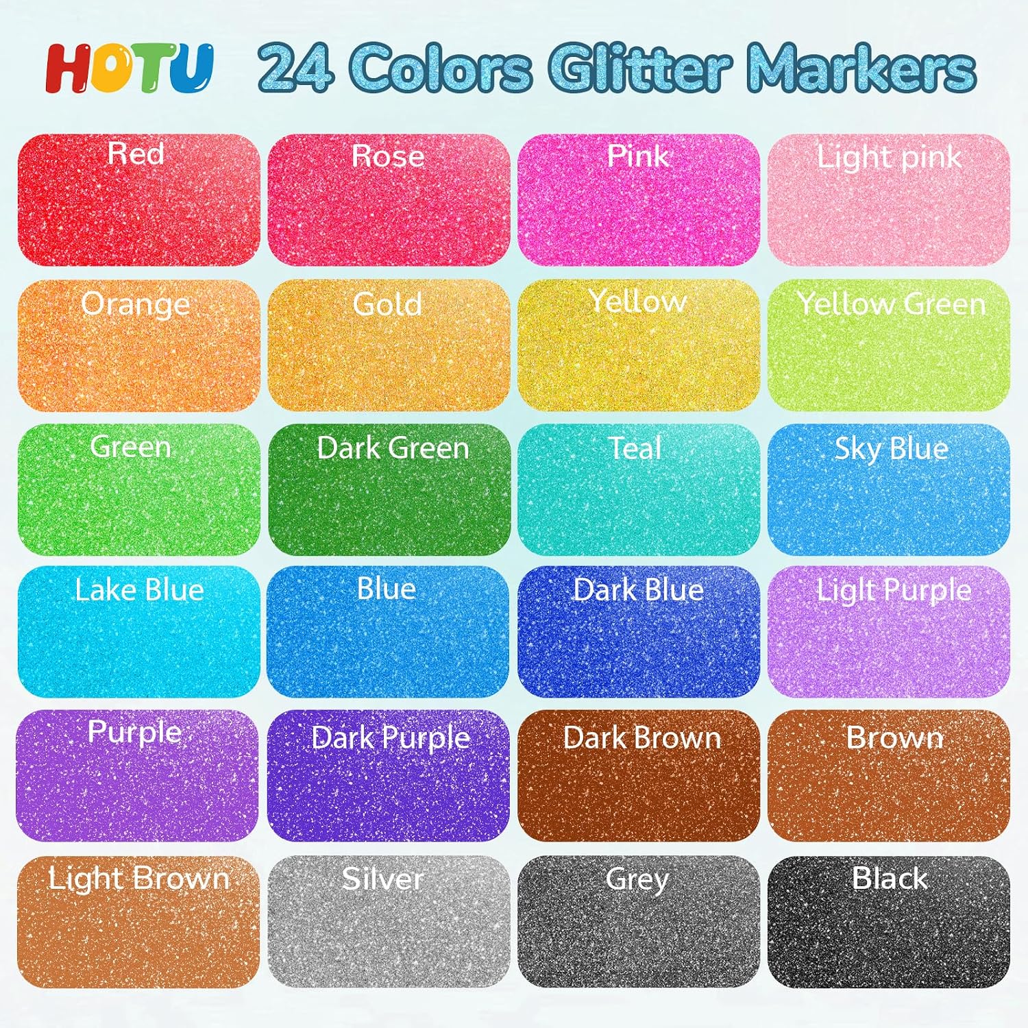 Detalle de HOTU 24 Glitzer Filzstifte 0,7 mm ✍
