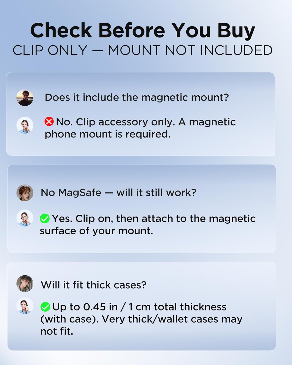 Thumbnail 1 de MSXTTLY magnetic car phone holder clip (clip only, VMag-GC) — no adhesive ring needed