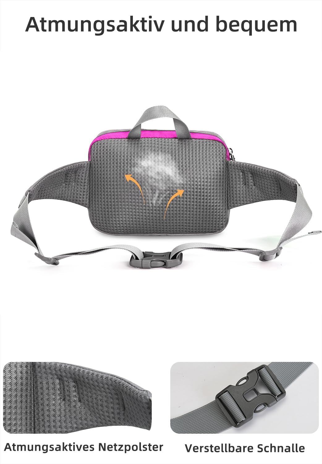 Thumbnail 3 de buffup® Bauchtasche mit Flaschenhalter – leichte Gürteltasche für Outdoor, Hundetraining, Radfahren & Sport