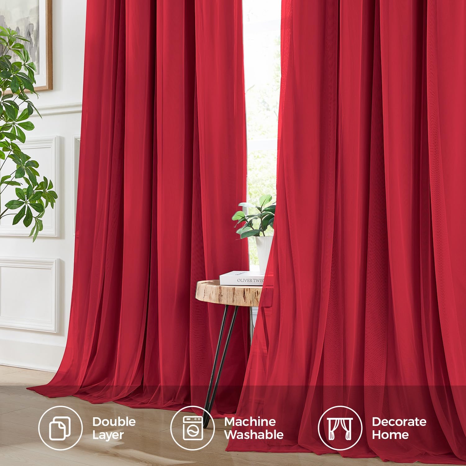 Detalle 2 de Swandream Blackout Curtains, 96-Inch Length