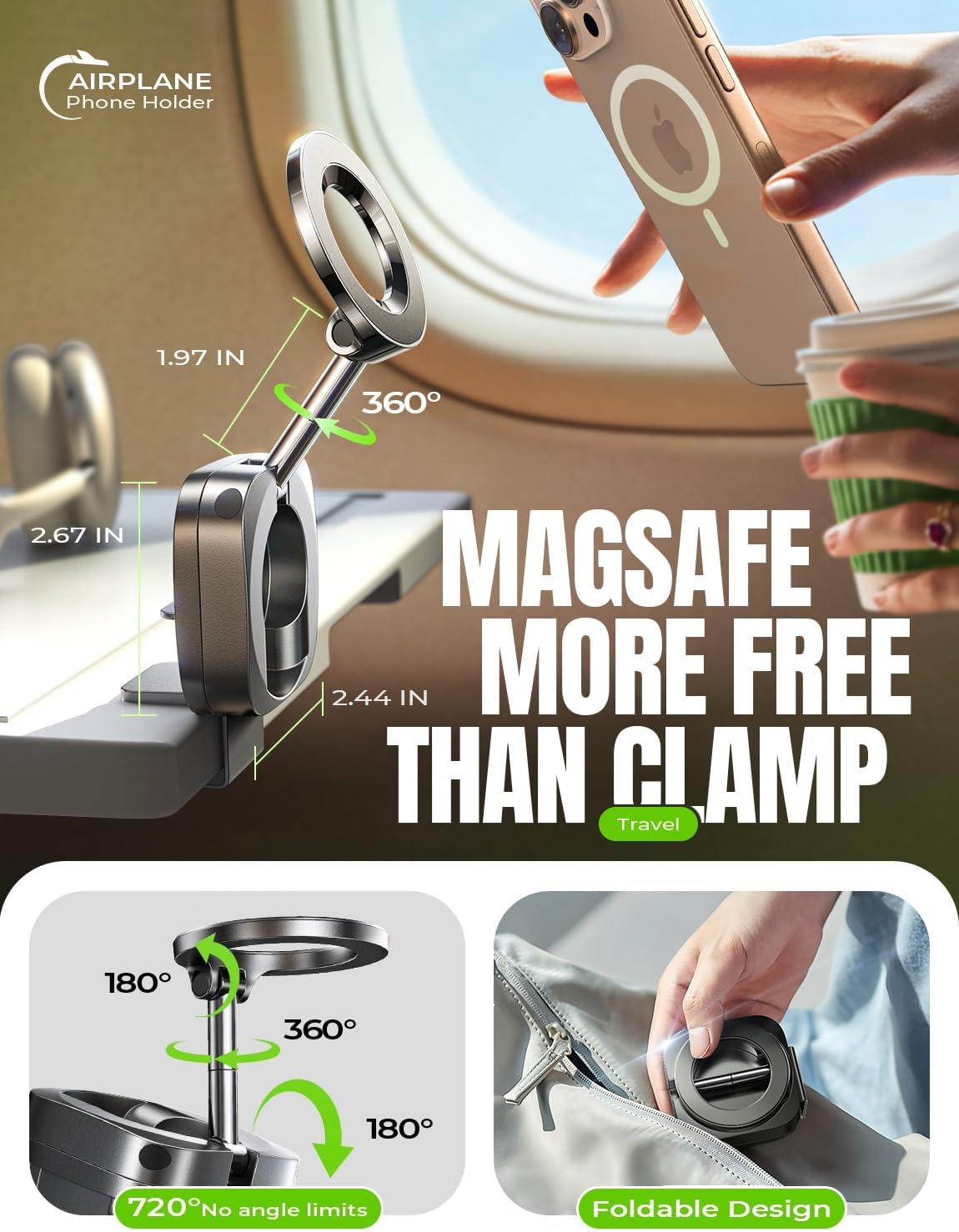Detalle 2 de LISEN Airplane Phone Holder MagSafe Stand