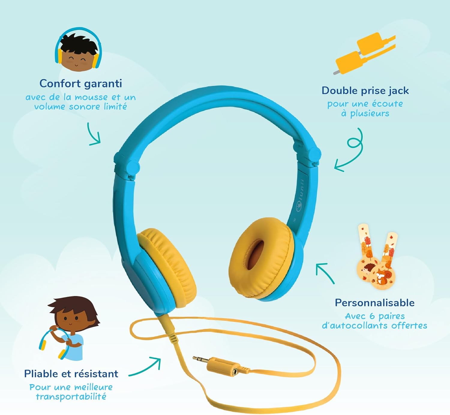 Thumbnail 1 de Lunii Casque Audio Enfant Filaire – Confortable, Réglable et Compact pour les 3–12 ans