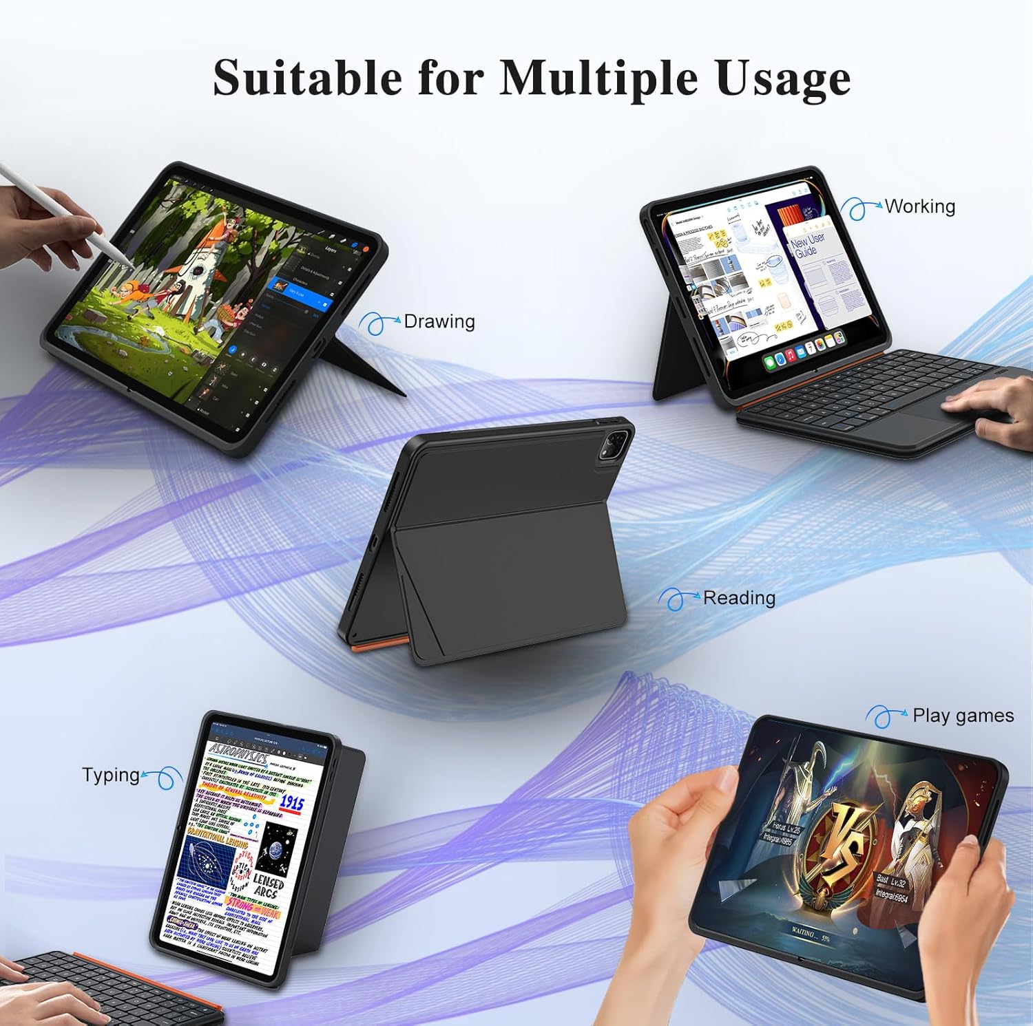 Thumbnail 2 de Keyboard Case for iPad Air 11 inch Magnetic Detachable 78‑Key Trackpad