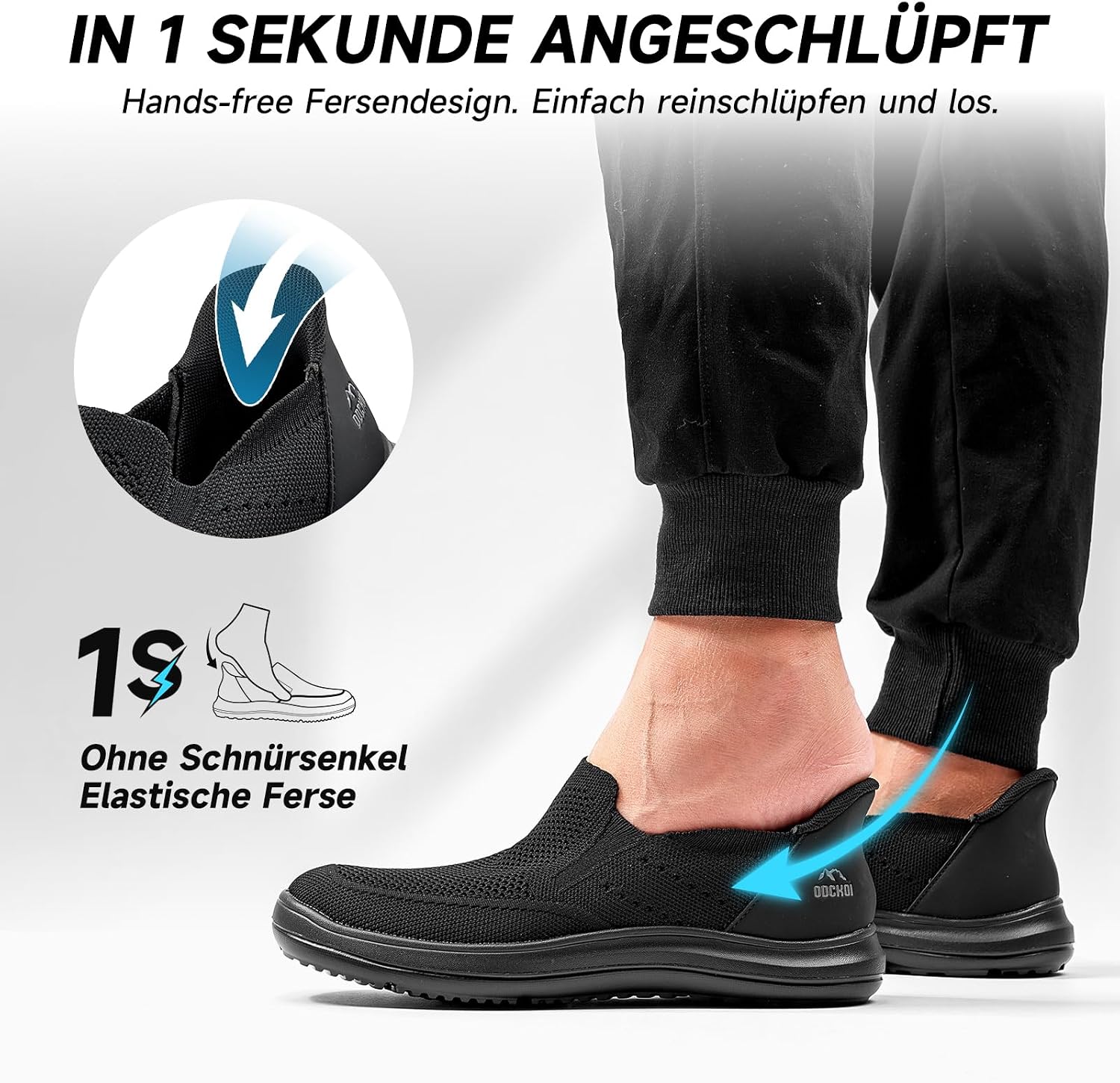 Detalle de ODCKOI Slip On Sneaker Herren ohne Schnürsenkel