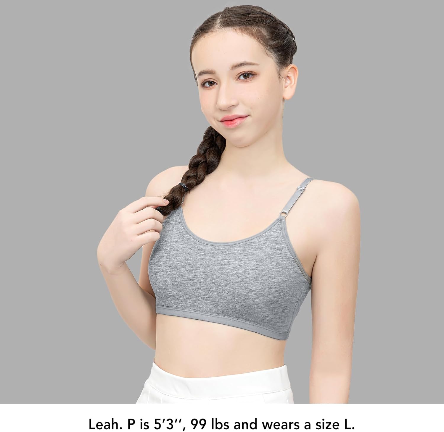Thumbnail 3 de SALIA GIRL Soutien-gorge camisole de sport en coton pour adolescentes (tailles 10 à 16) à bretelles réglables