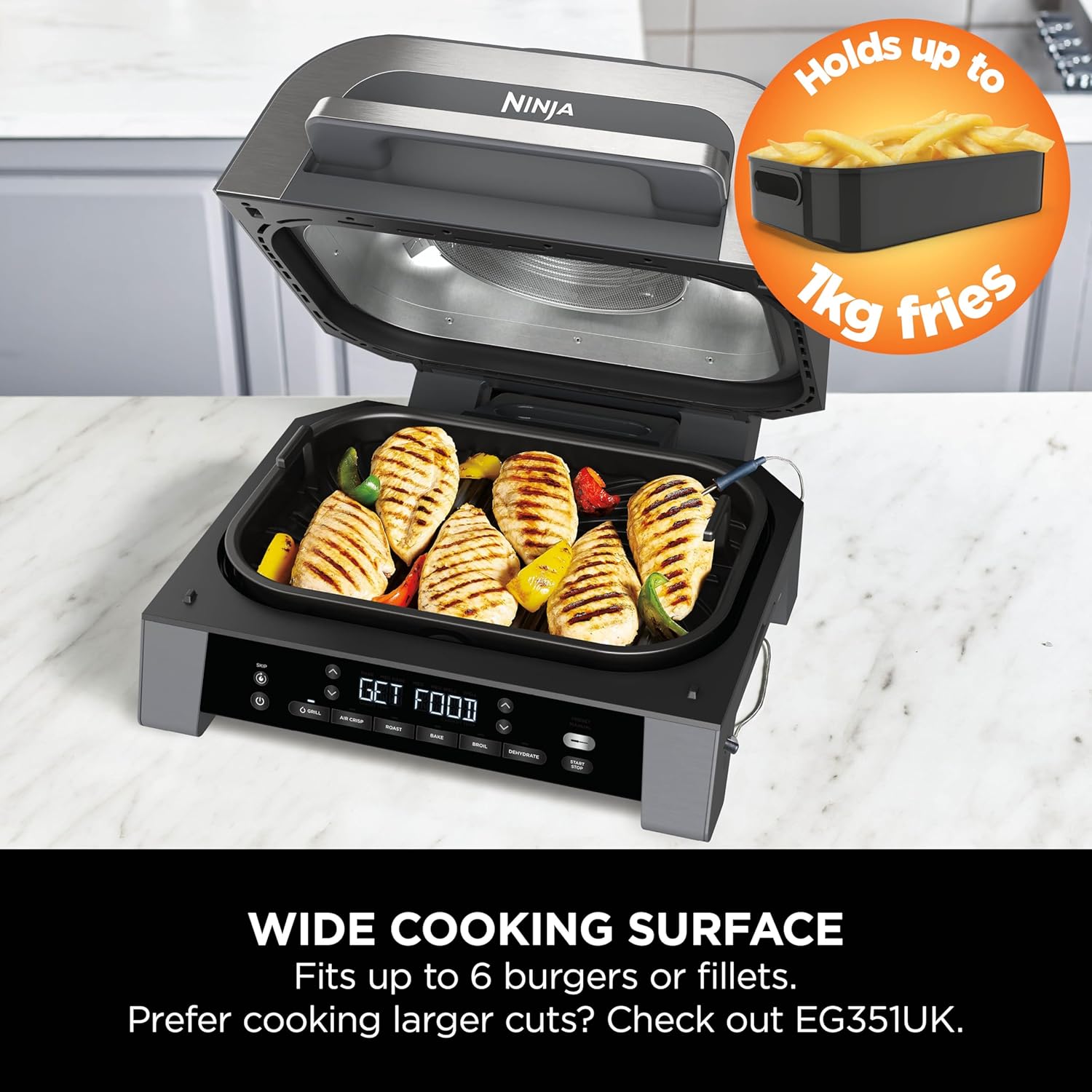 Thumbnail 3 de Ninja 6-in-1 MAX Indoor Grill & Air Fryer DG551UK