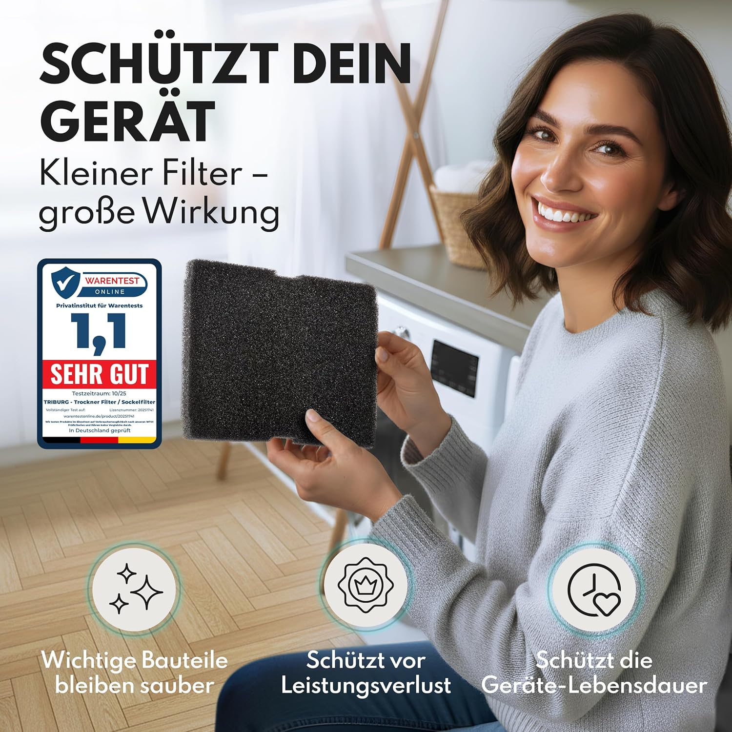 Thumbnail 4 de Premium Trocknerfilter 3er Set kompatibel für Beko, Grundig, Blomberg, Smeg – Ersatz für 2964840100/2964840200