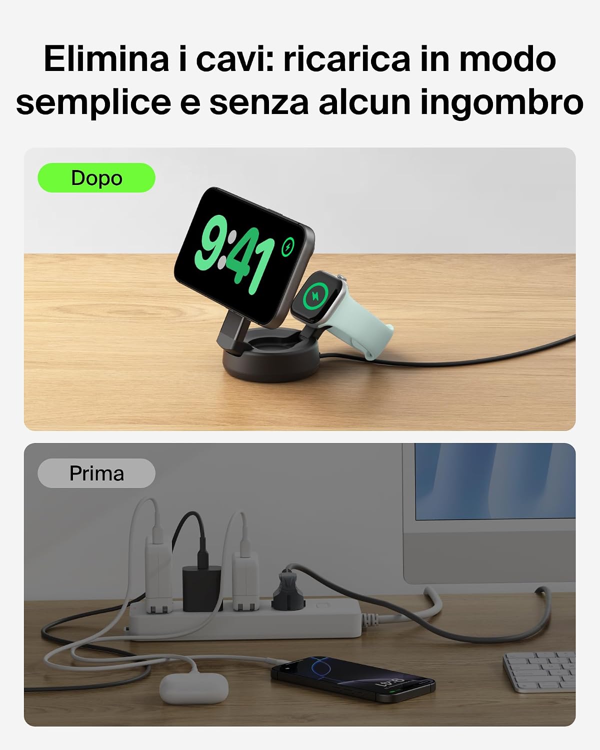 Thumbnail 6 de Belkin UltraCharge Pro Caricatore Wireless Magnetico 2 in 1 MagSafe Qi2.2 25W con Alimentatore da 45W – Nero